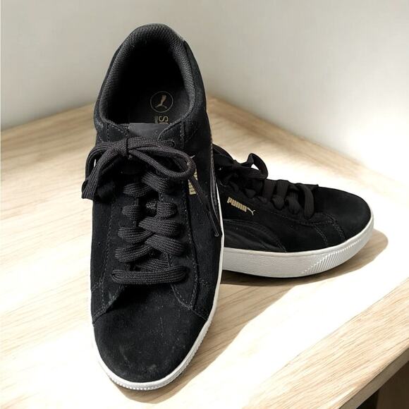 Puma Vicky Soft Foam Suede Sneakers Black Size  8 - Picture 1 of 11